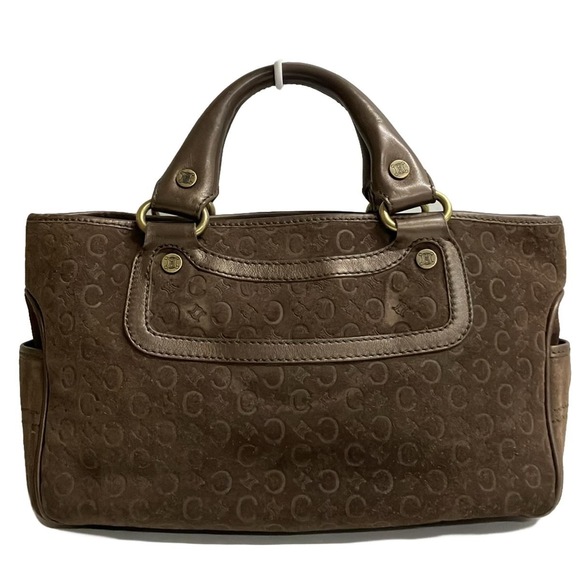 Celine Boogie Bag Macadam Pattern Leather Handbag Brown - Picture 3 of 6